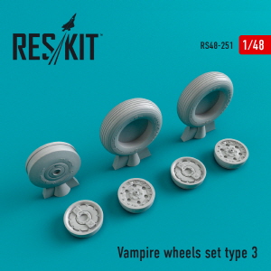 [사전 예약] RS48-0251 1/48 DH.115 "Vampire" wheels set type 3 (1/48)