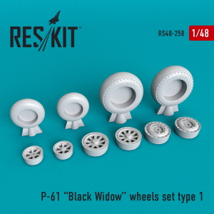 RS48-0258 1/48 P-61 \"Black Widow\" wheels set (1/48)