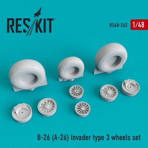 [사전 예약] RS48-0262 1/48 B-26 (A-26) "Invader" type 3 wheels set (1/48)