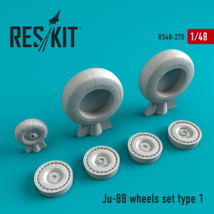 RS48-0270 1/48 Ju-88 wheels set type 1 (1/48)