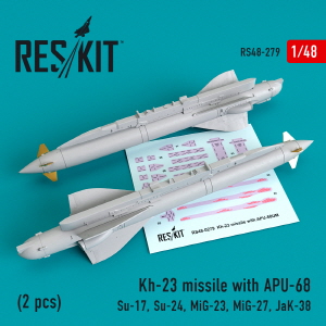 RS48-0279 1/48 Kh-23 missiles with APU-68 (2 pcs) (Su-17, Su-24, MiG-23, MiG-27, JaK-38) (1/48)