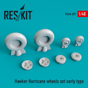 RS48-0287 1/48 Hawker Hurricane wheels set early type (weighted) (1/48)