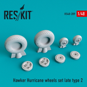 RS48-0289 1/48 Hawker Hurricane wheels set late type 2 (weighted) (1/48)