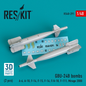 RS48-0291 1/48 GBU-24B bombs (2 pcs) (A-6, A-10, F-14, F-15, F-16, F/A-18, F-111, Mirage 2000) (1/48
