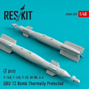 RS48-0292 1/48 GBU-12 bombs thermally protected (2 pcs) (F-14B, F-14D, F-18,F-35B,F-35C,AV-8B, A-6)