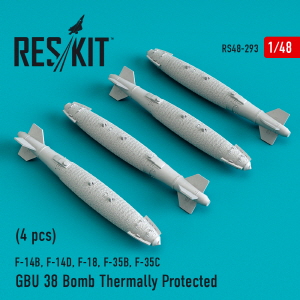 RS48-0293 1/48 GBU-38 bombs thermally protected (4 pcs) (F-14B, F-14D, F-18,F-35B,F-35C) (1/48)