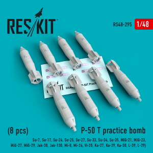 RS48-0295 1/48 P-50 T practice bombs (8 pcs)(Su-7, Su-17, Su-24, Su-25, Su-27, Su-33, Su-34, Su-35,
