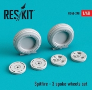 RS48-0298 1/48 Spitfire (3 spoke) wheels set (1/48)