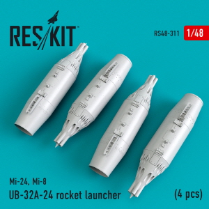 RS48-0311 1/48 UB-32A-24 rocket launchers (4 pcs) (Mi-24,Mi-8) (1/48)