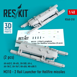 [사전 예약] RS48-0318 1/48 M310 - 2 Rail Launcher for Hellfire missiles (2 pcs) (AH-64D/E, UH-60L, OH-58D, AH-6,