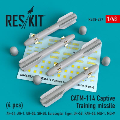 RS48-0327 1/48 CATM-114 Captive Training missiles (4 pcs) (AH-64, AH-1, UH-60, SH-60, Eurocopter Tig