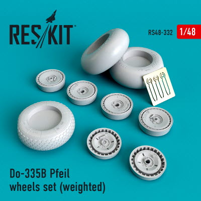 [사전 예약] RS48-0332 1/48 Do-335В \"Pfeil\" wheels set (weighted) (1/48)
