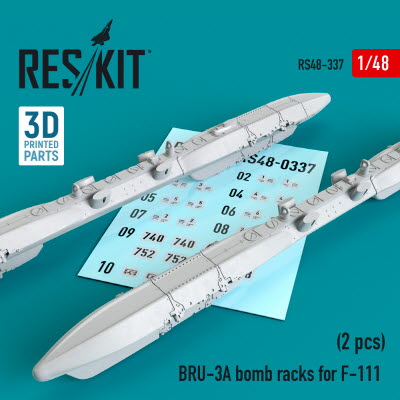 RS48-0337 1/48 BRU-3A bomb racks for F-111 (2 pcs) (3D Printing) (1/48)
