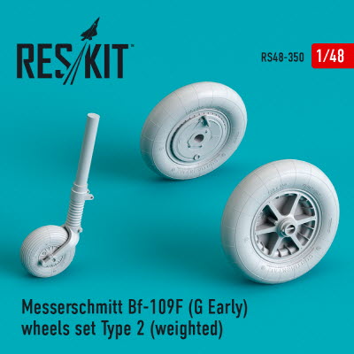 RS48-0350 1/48 Bf-109 (F, G-early) wheels set type 2 (weighted) (1/48)