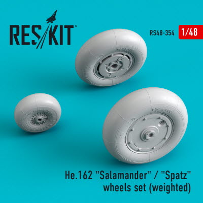 [사전 예약] RS48-0354 1/48 He.162 \"Salamander\" / \"Spatz\" wheels set (weighted) (1/48)