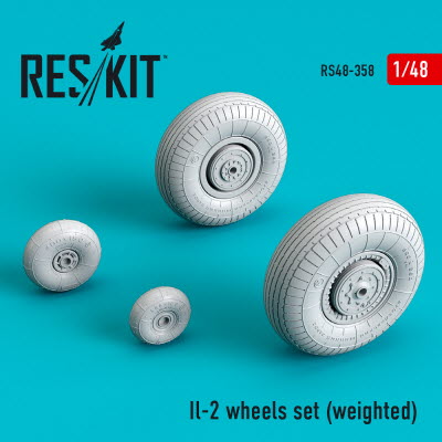 RS48-0358 1/48 Il-2 wheels set (weighted) (1/48)