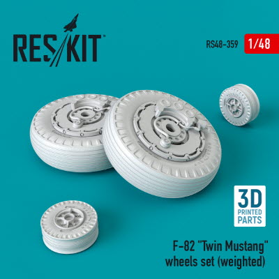 RS48-0359 1/48 F-82 \"Twin Mustang\" (weighted) wheels set (1/48)