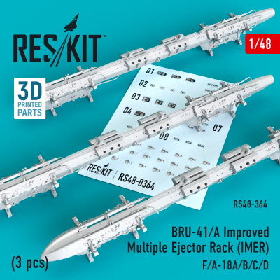 [사전 예약] RS48-0364 1/48 BRU-41/A Improved Multiple Ejector Rack (IMER) (3 pcs) (F/A-18A/B/C/D) (1/48)