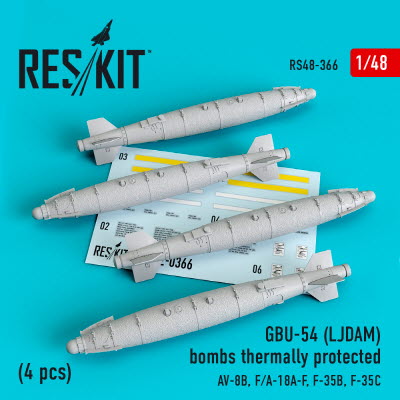 [사전 예약] RS48-0366 1/48 GBU-54 (LJDAM) bombs thermally protected (4 pcs) (AV-8B, F/A-18A-F, F-35B, F-35C) (1/