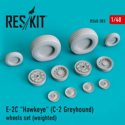 [사전 예약] RS48-0383 1/48 E-2C \"Hawkeye\" (C-2 Greyhound) wheels set (weighted) (1/48)