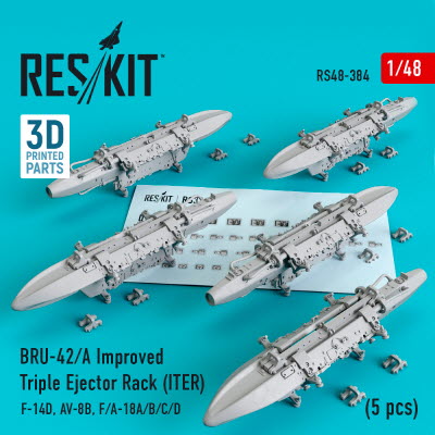 RS48-0384 1/48 BRU-42/A Improved Triple Ejector Rack (ITER) (5 pcs) (F-14D, AV-8B, F/A-18A/B/C/D) (1