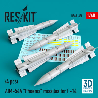 [사전 예약] RS48-0388 1/48 AIM-54A \"Phoenix\" missiles for F-14 (4pcs) (1/48)