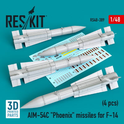 [사전 예약] RS48-0389 1/48 AIM-54C \"Phoenix\" missiles for F-14 (4pcs) (1/48)