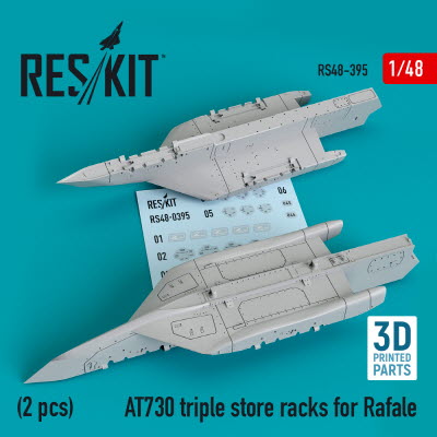 RS48-0395 1/48 AT730 triple store racks for Rafale (2 pcs) (3D printing) (1/48)