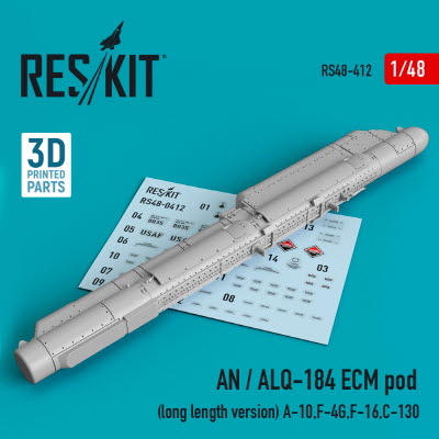 RS48-0412 1/48 AN / ALQ-184 ECM pod (long length version) (A-10,F-4G,F-16,C-130) (3D printing) (1/48