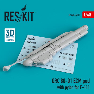 RS48-0418 1/48 QRC 80-01 ECM pod with pylon for F-111 (3D printing) (1/48)