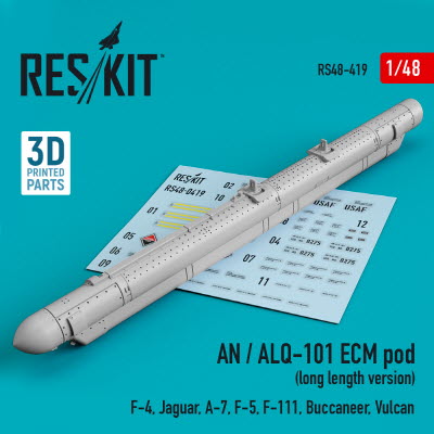 RS48-0419 1/48 AN / ALQ-101 ECM pod (long length version) (F-4, Jaguar, A-7, F-5, F-111, Buccaneer,