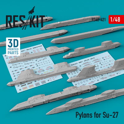 RS48-0421 1/48 Pylons for Su-27 (1/48)