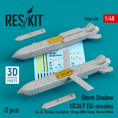 [사전 예약] RS48-0428 1/48 Storm Shadow (SCALP EG) missiles (2 pcs) (Su-24, Tornado, Eurofighter, Mirage 2000, R