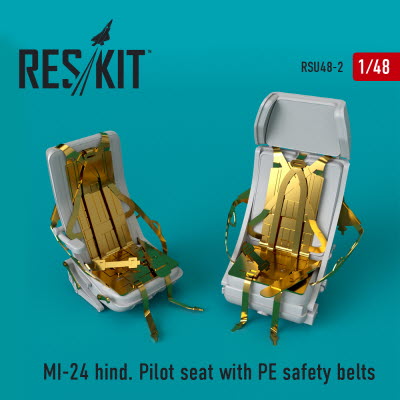 RSU48-0002 1/48 Mi-24 pilot seat with PE safety belts (1/48)