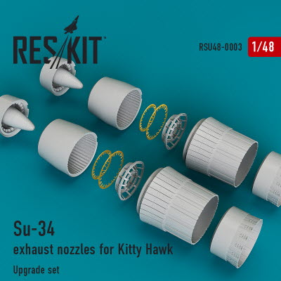 RSU48-0003 1/48 Su-34 exhaust nozzles for KittyHawk kit (1/48)