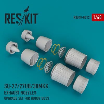 RSU48-0012 1/48 Su-27/27UB/30MKK exhaust nozzles for HobbyBoss kit (1/48)