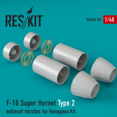 RSU48-0030 1/48 F/A-18 \"Super Hornet\" type 2 exhaust nozzles for Hasegawa kit (1/48)