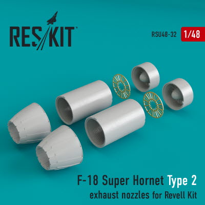 RSU48-0032 1/48 F/A-18 \"Super Hornet\" type 2 exhaust nozzles for Revell kit (1/48)