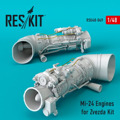 RSU48-0049 1/48 Mi-24 Engines for Zvezda kit (1/48)