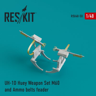 RSU48-0050 1/48 UH-1D Huey Weapon Set M60 and Ammo belts feader (1/48)
