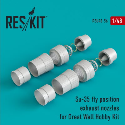 RSU48-0056 1/48 Su-35 fly position exhaust nozzles for GWH kit (1/48)