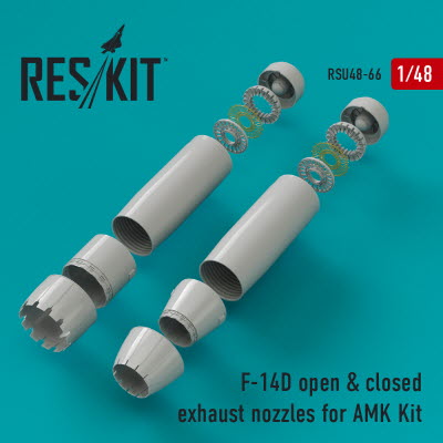 RSU48-0066 1/48 F-14D "Tomcat" closed & open exhaust nozzles for Amk kit (1/48)