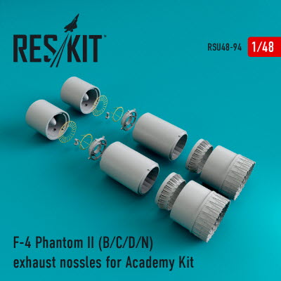 [사전 예약] RSU48-0094 1/48 F-4 (B,C,D,N) "Phantom II" exhaust nozzles for Academy kit (1/48)