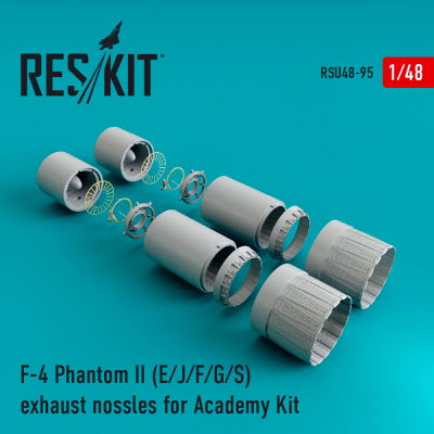 [사전 예약] RSU48-0095 1/48 F-4 (E,J,F,G,S) "Phantom II" exhaust nozzles for Academy kit (1/48)