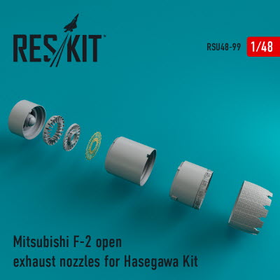 [사전 예약] RSU48-0099 1/48 Mitsubishi F-2 open exhaust nozzles for Hasegawa kit (1/48)