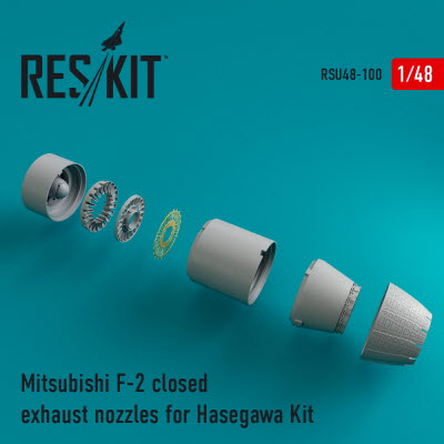 RSU48-0100 1/48 Mitsubishi F-2 closed exhaust nozzles for Hasegawa kit (1/48)