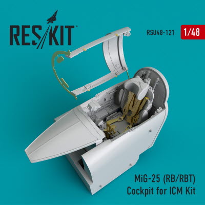 [사전 예약] RSU48-0121 1/48 MiG-25 (RB,RBT) Cockpit for ICM kit (1/48)