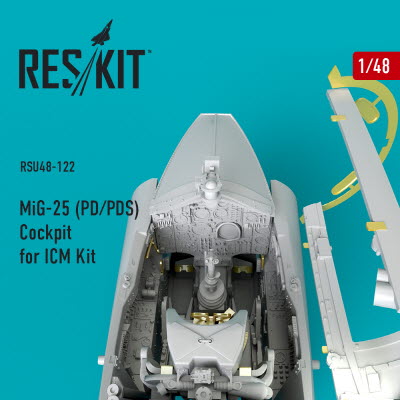 [사전 예약] RSU48-0122 1/48 MiG-25 (PD,PDS) Cockpit for ICM kit (1/48)