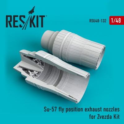 RSU48-0132 1/48 Su-57 fly position exhaust nozzles for Zvezda kit (1/48)