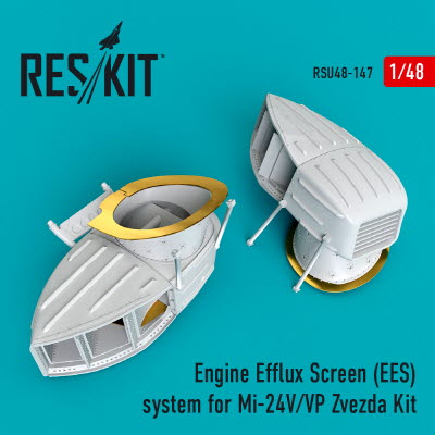 [사전 예약] RSU48-0147 1/48 Engine Efflux Screen (EES) system for Mi-24V/VP for Zvezda kit (1/48)